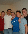 Justin, Matt, Adam, Casey and Scott in the apartment